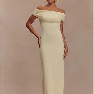 Meshki Off-Shoulder Yellow Dress